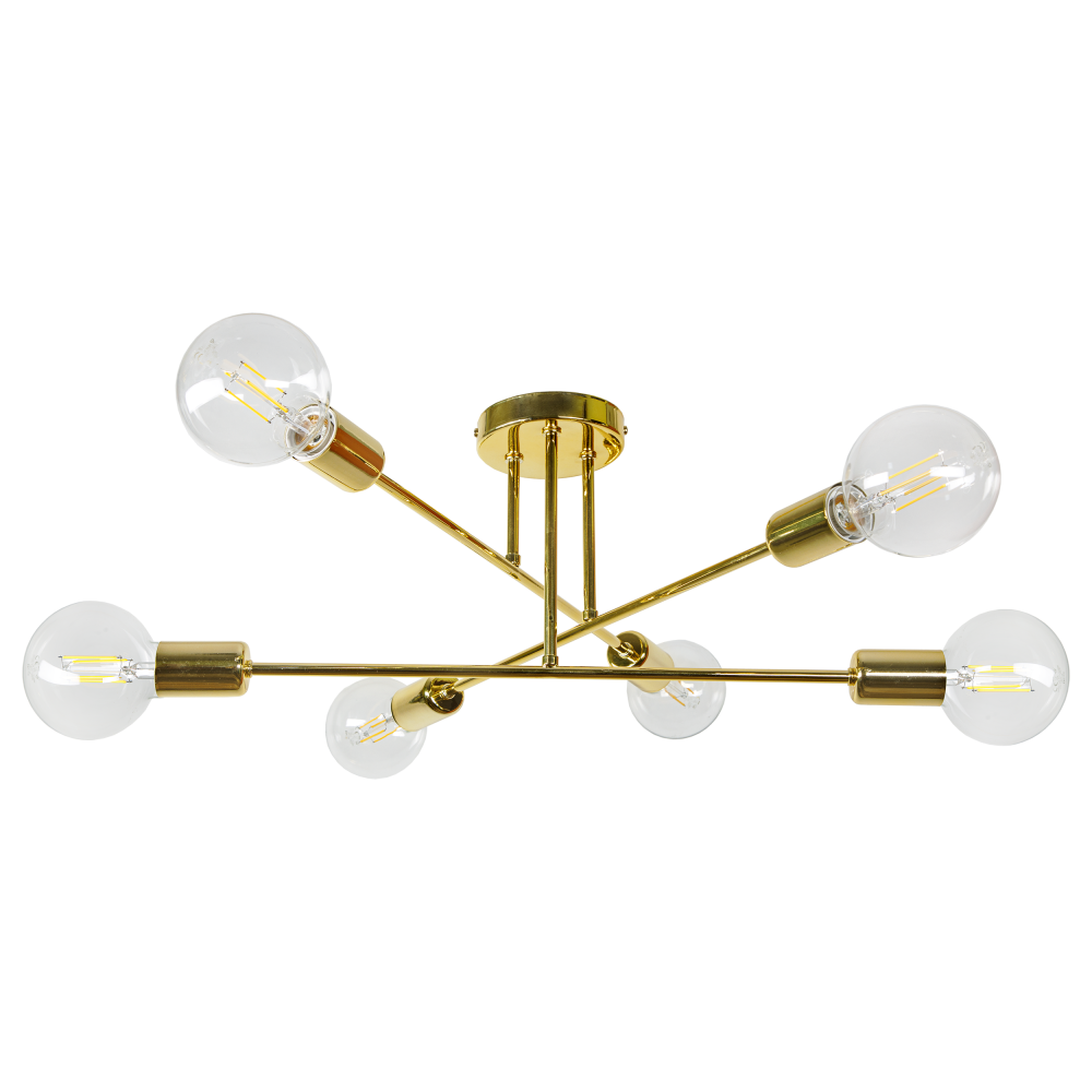 SOLO 6P E27, pendant light, max. 6x60W, gold