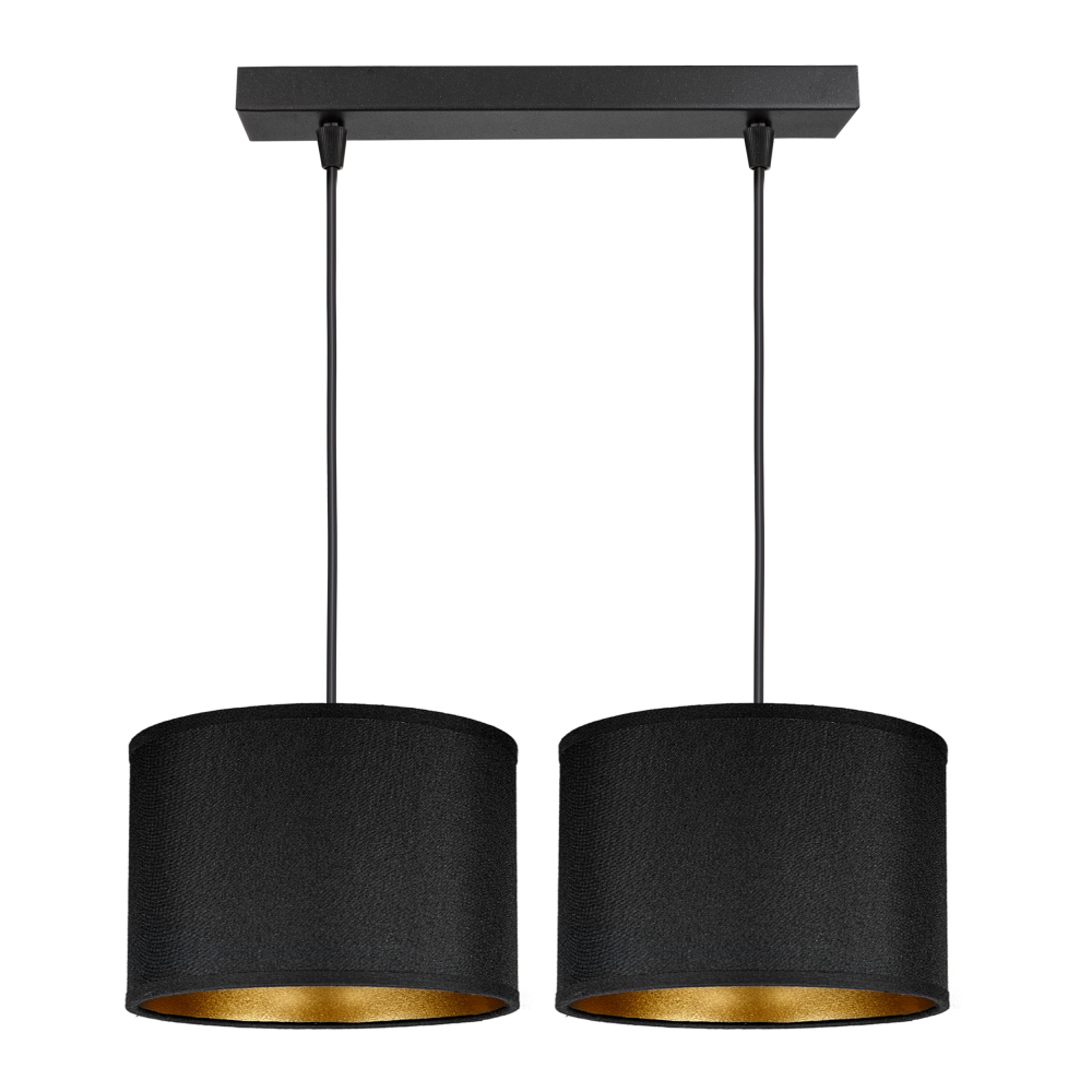 KYLO 2P E27, pendant light, max. 2x60W, black, slat