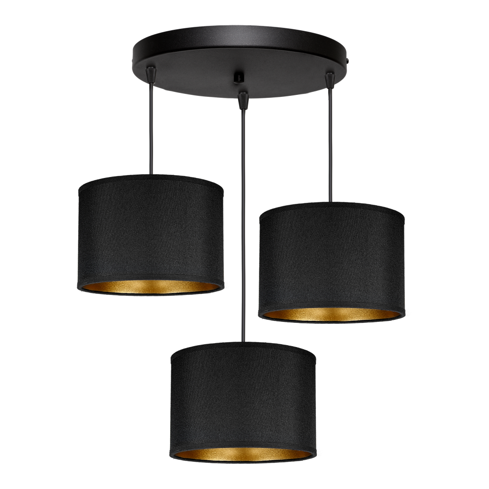 KYLO 3P E27, pendant light, max. 3x60W, black, round