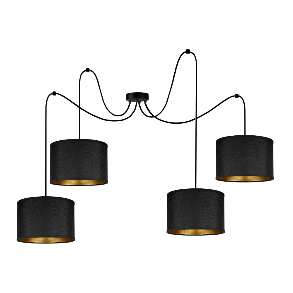 KYLO 4P E27, pendant light, max. 4x60W, black