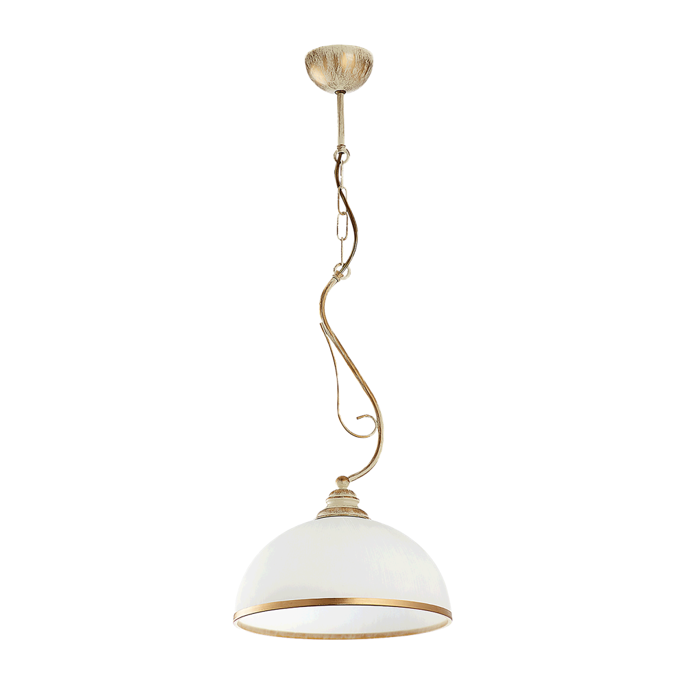 LARISA 1P, pendant light, E27 max. 60W, metal, ecrie, glass lampshade