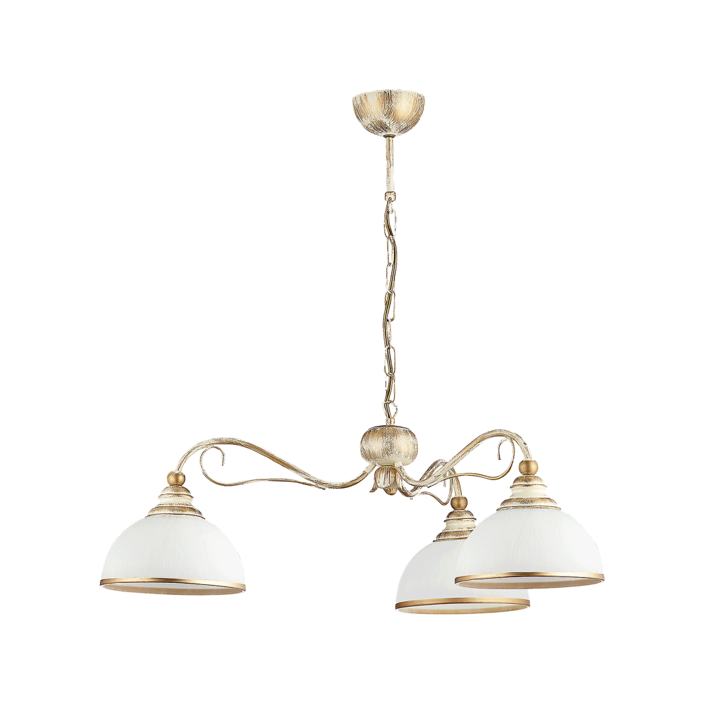 LARISA 3P, pendant light, 3xE27 max. 3x60W, metal, ecrie, glass lampshade