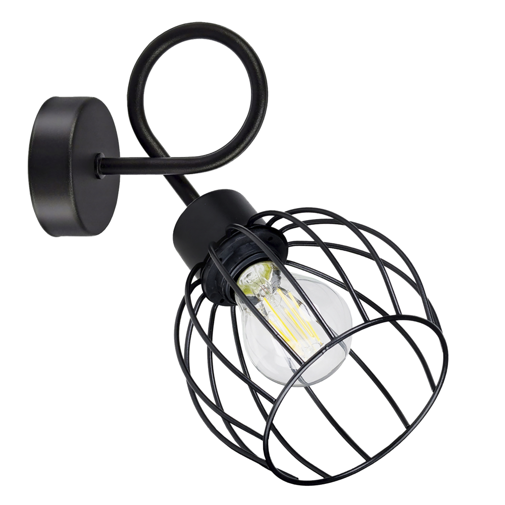 MARBELLA wall lamp, max. power 60W, E27, black